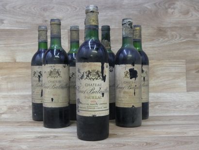 8 Bouteilles PAUILLAC 1975, GRAND CRU CLASSE...