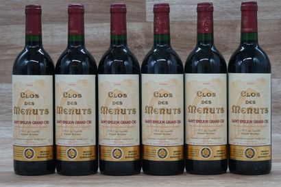 6 bouteilles de Saint-Emilion Clos des Menuts...
