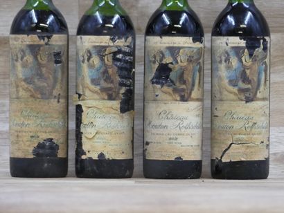 4 Bouteilles de PAUILLAC 1er CRU CLASSE 1973,...