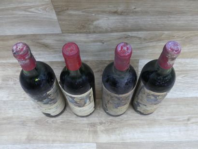 4 Bouteilles de PAUILLAC 1er CRU CLASSE 1973,...