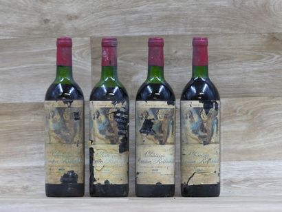 4 Bouteilles de PAUILLAC 1er CRU CLASSE 1973,...