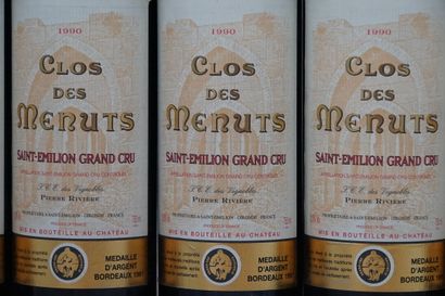 6 bouteilles de Saint-Emilion Clos des Menuts...