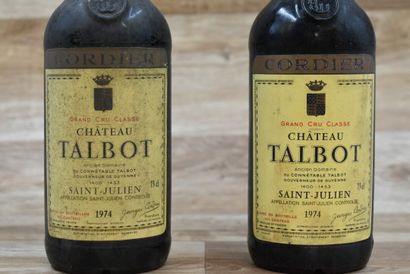 2 bouteilles de CHATEAU TALBOT 1974 Médoc...