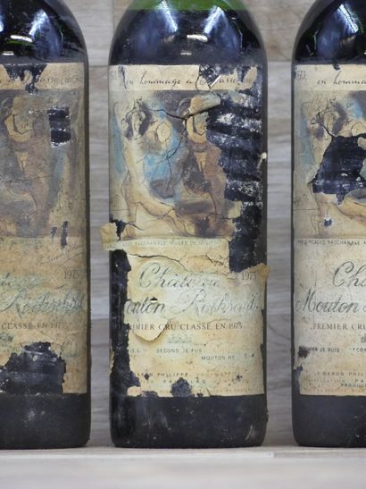 4 Bouteilles de PAUILLAC 1er CRU CLASSE 1973,...