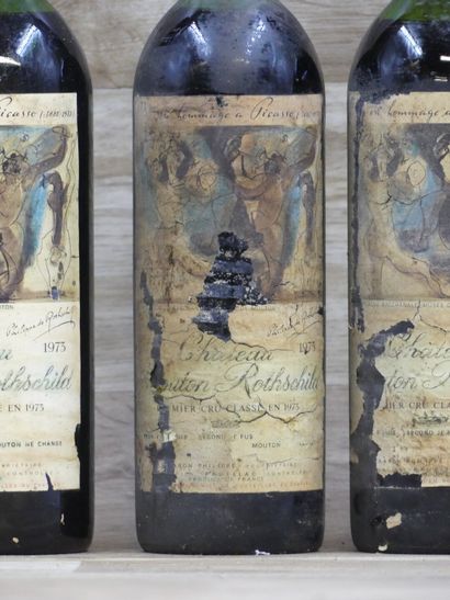 4 Bouteilles de PAUILLAC 1er CRU CLASSE 1973,...