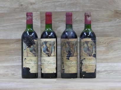 4 Bouteilles de PAUILLAC 1er CRU CLASSE 1973,...