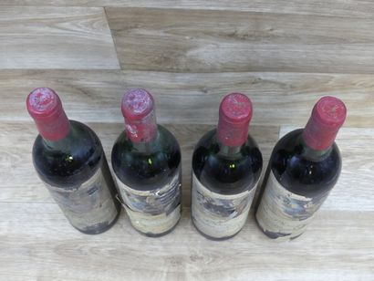 4 Bouteilles de PAUILLAC 1er CRU CLASSE 1973,...
