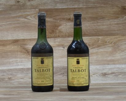 2 bouteilles de CHATEAU TALBOT 1974 Médoc...