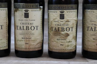 4 bouteilles de Chateau Talbot,1962, Georges...