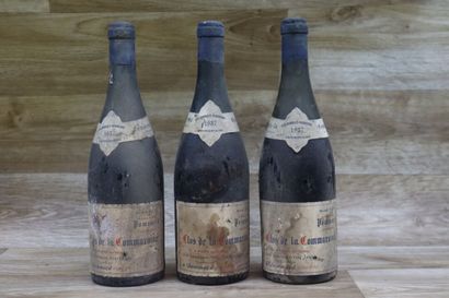 3 Bouteille de POMMARD 1937, CLOS DE LA COMMARAINE,...