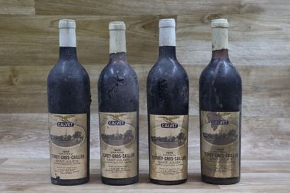 Réunion de 4 bouteilles Château Terrey-Gros-Caillou...