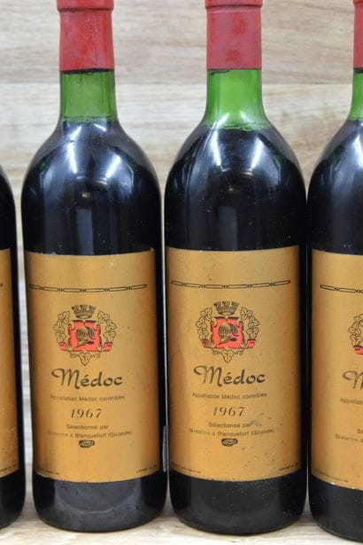 6 Bouteilles de MEDOC 1967. 
6 Bouteilles...