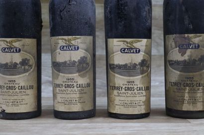 Réunion de 4 bouteilles Château Terrey-Gros-Caillou...