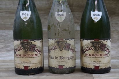 3 bouteilles de VIEUX MARC 1938, Meunier....