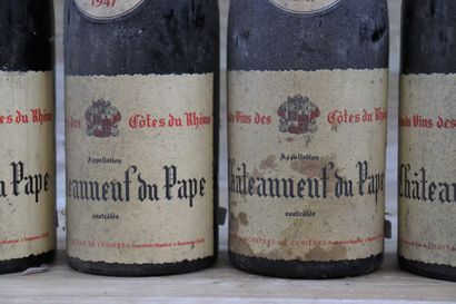 5 bouteilles de CHATEAUNEUF DU PAPE 1947....