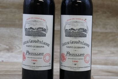 2 Bouteilles de PAUILLAC 1990, CHATEAU GRAND-PUY-LACOSTE,...