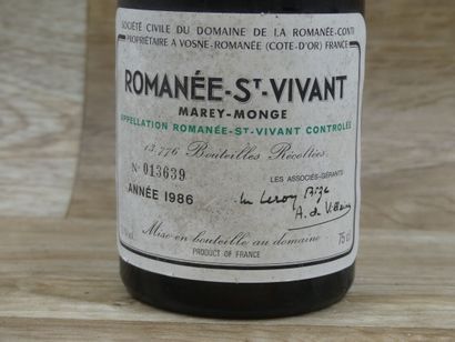 1 bouteille de ROMANEE SAINT VIVANT 1986,...