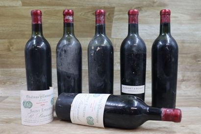 Réunion de 6 bouteilles Château Villemaurine...