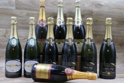 Lot de 10 Bouteilles de Champagne dont :...