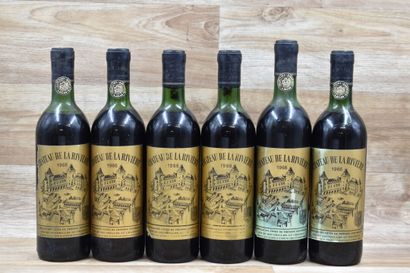 6 bouteilles de CHATEAU DE LA RIVIERE 19...