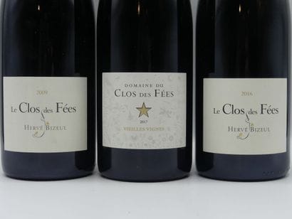 Réunion de 3 bouteilles Cotes du Roussillon...