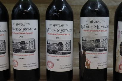 Réunion de 5 bouteilles Château La Tour-Montagne...
