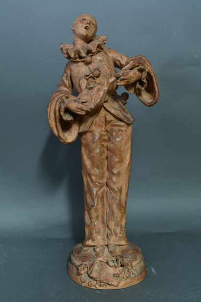 Importante statue en terre cuite à l'effigie...