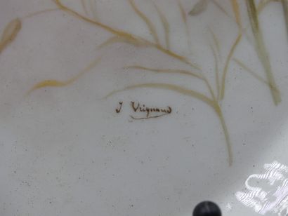 JPL Limoges France. Paire de plats en porcelaine...