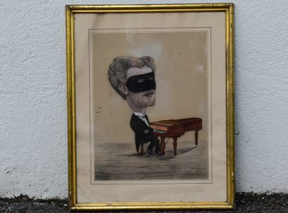 Homme masqué au piano
Ecole du XXème siècle,...