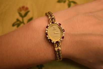 OMEGA. Ladies' watch with 750 gold case and...