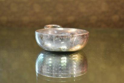 Silver wine tasting vessel with snake-shaped...