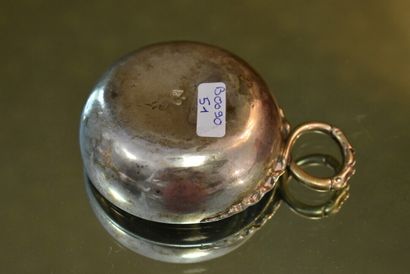 Silver wine tasting vessel with snake-shaped...