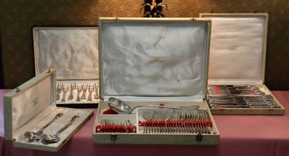 CHRISTOFLE. Marly model. Service in silver...
