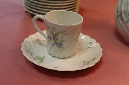 HAVILAND Limoges. Coffee set in twisted porcelain...