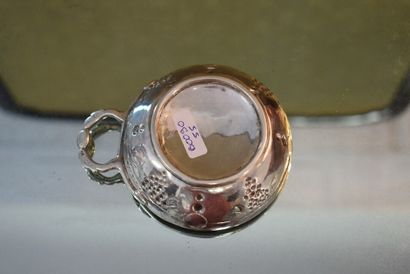 Silver wine tasting vessel with crowned mark...