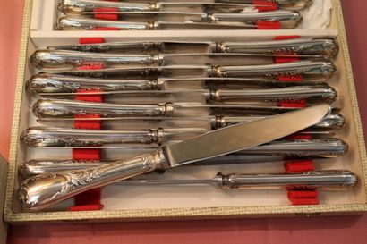 CHRISTOFLE. Marly model. Service in silver...