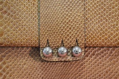 CHRISTIAN DIOR. Beige snake handbag. 

Size:...