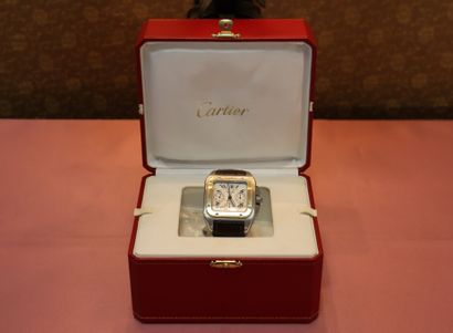 CARTIER. Santos 100 model, steel and 750...