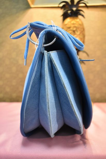 CHRISTIAN DIOR. Half moon bag in cotton canvas...