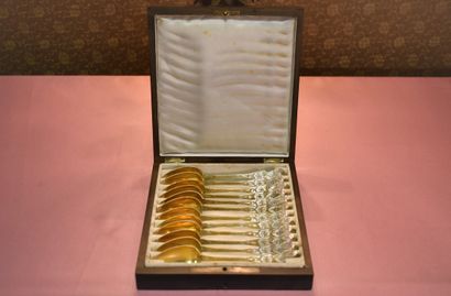 Set of twelve vermeil coffee spoons, minerva...