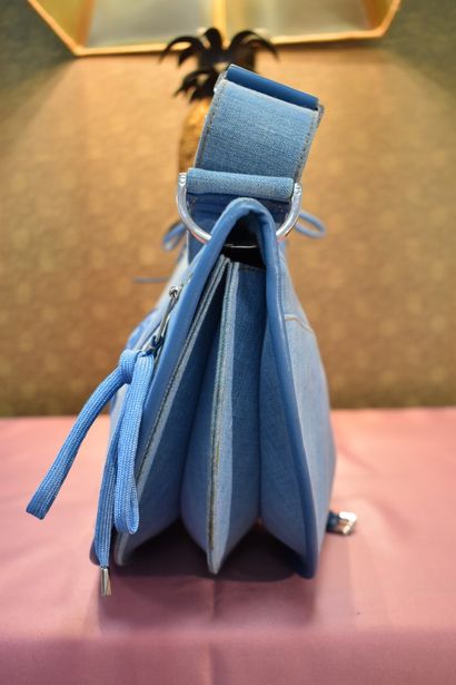 CHRISTIAN DIOR. Half moon bag in cotton canvas...