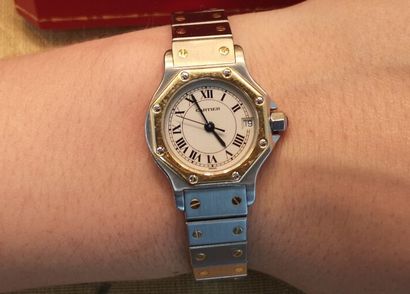 CARTIER. Santos model. Ladies' watch in steel...