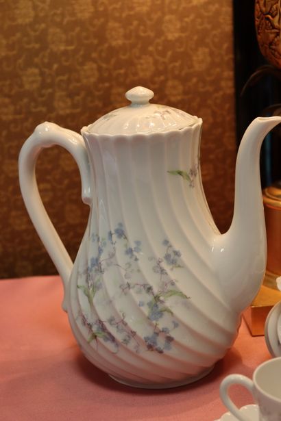 HAVILAND Limoges. Coffee set in twisted porcelain...