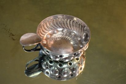 Silver wine tasting vessel with gadroons...