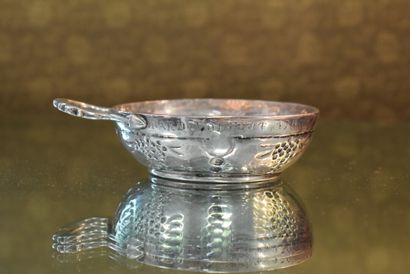Silver wine tasting vessel with crowned mark...