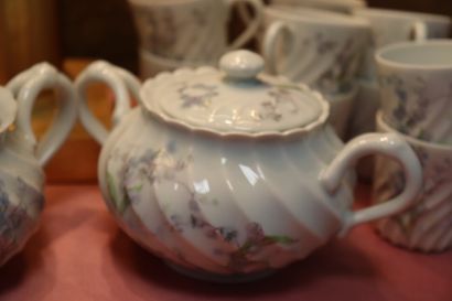 HAVILAND Limoges. Coffee set in twisted porcelain...