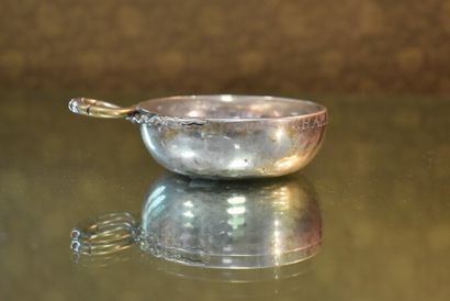 Silver wine tasting vessel with snake-shaped...