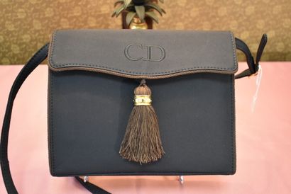 CHRISTIAN DIOR. Clutch bag in black fabric,...