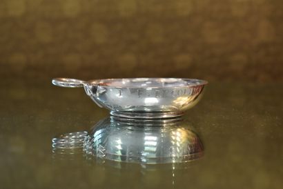 Silver wine tasting cup with a crowned C...