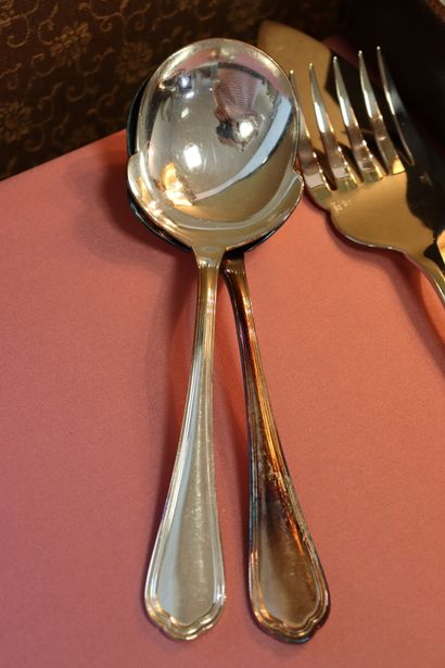 CHRISTOFLE. Spatours model. Service in silver...